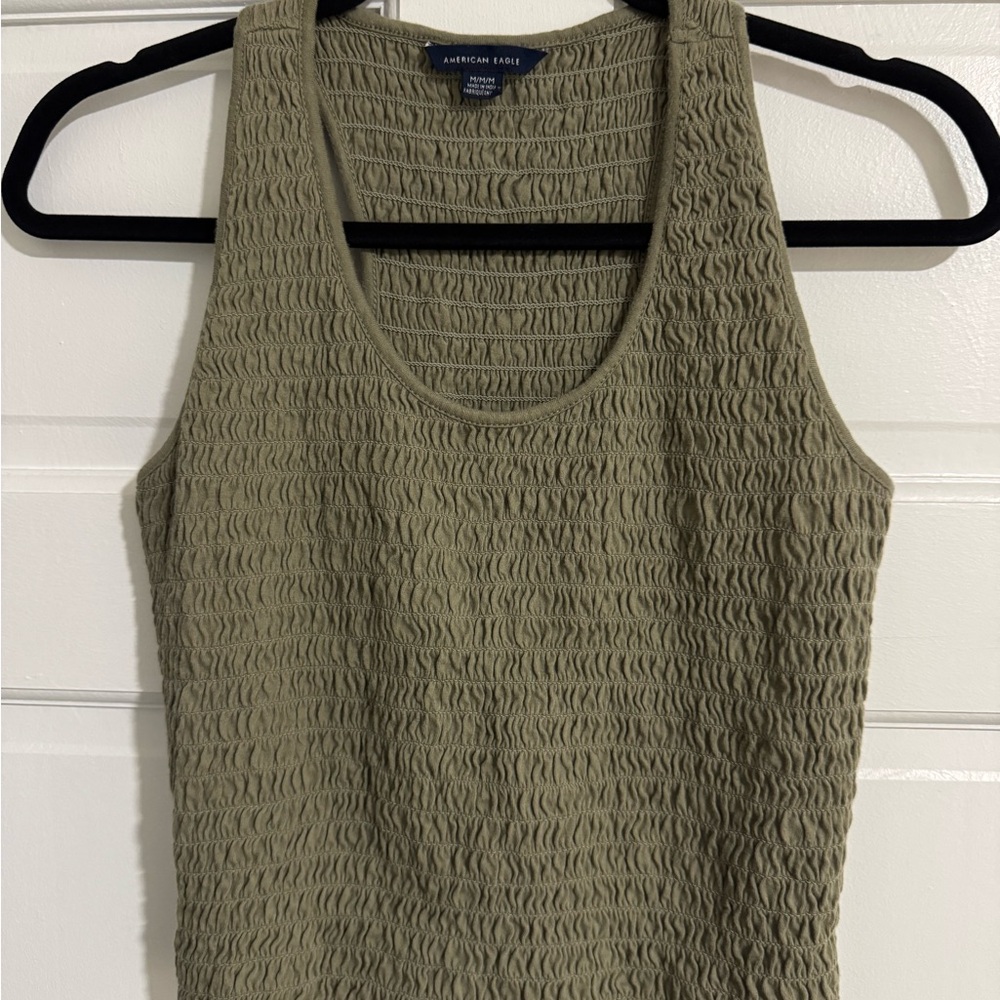 American Eagle Outfitters Sage Green Textured Tank Top
